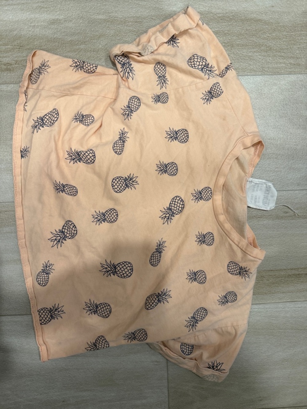 french pastry Peach Pineapple Print Crop Top